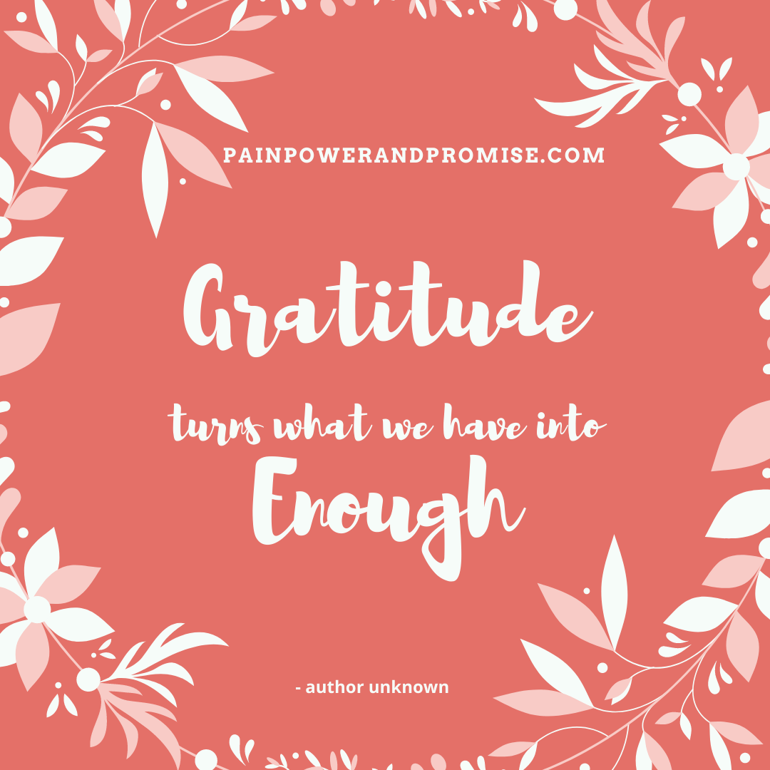 Gratitude turns what we have into Enough