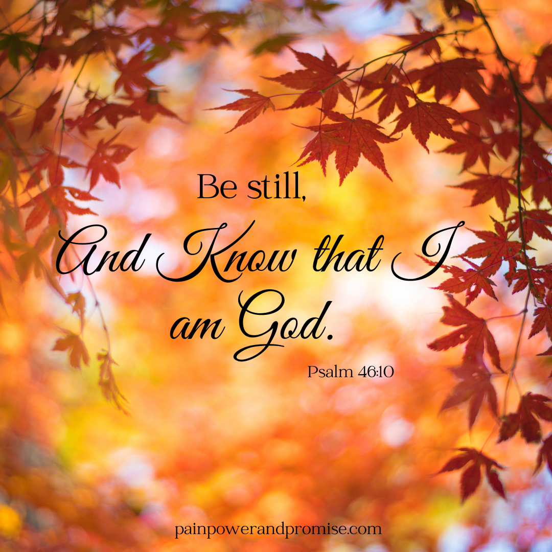 your daily dose of resilience Inspirational Quote: Be still, And know that I am God.