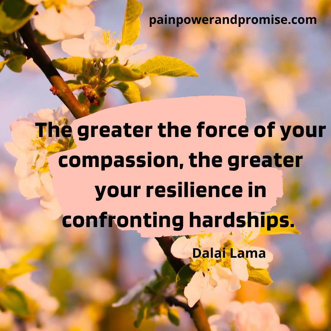 The greater the force of your compassion, the greater your resilience in confronting hardships.
