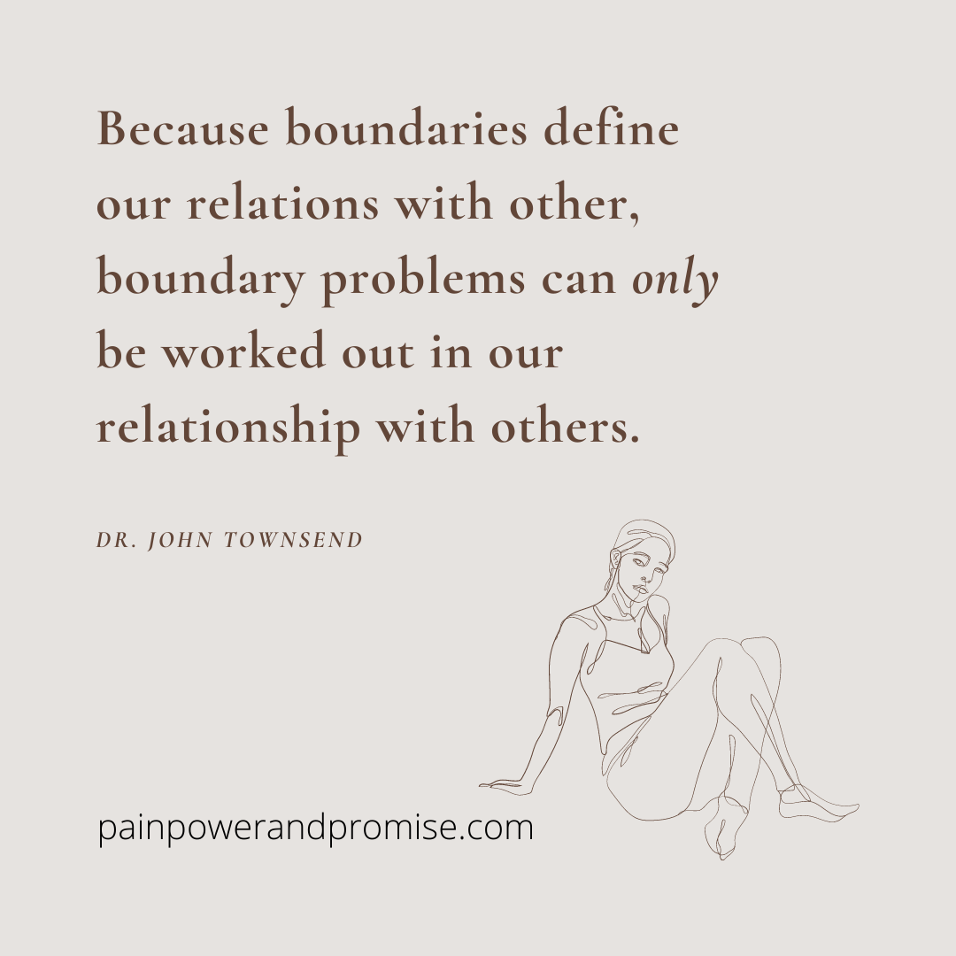 Motivational Quote: Because boundaries define our relations with others, boundary problems can only be worked out in our relationship with others.
