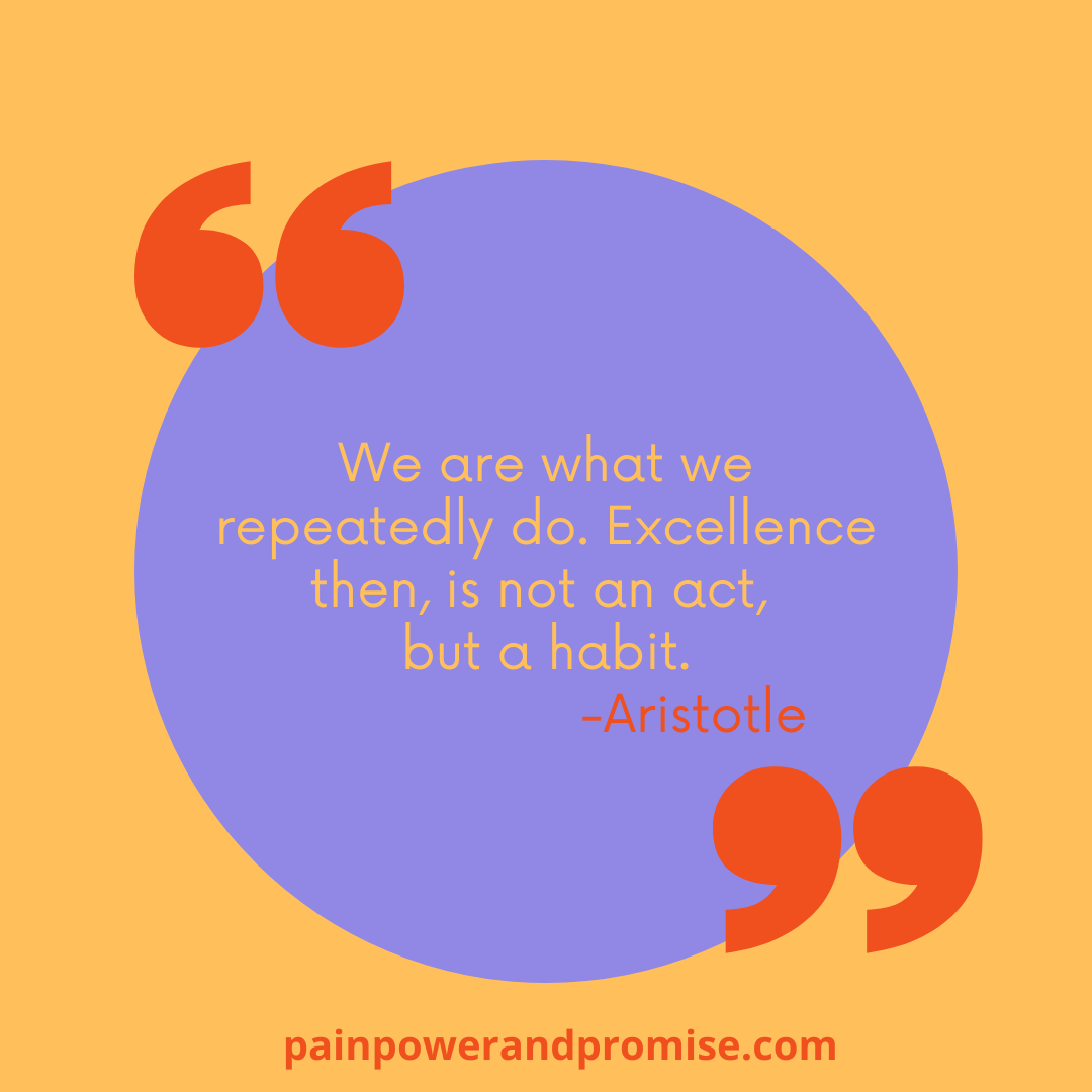 Inspirational Quote: We are what we repeatedly do. Excellence then, is not an act, but a habit.
