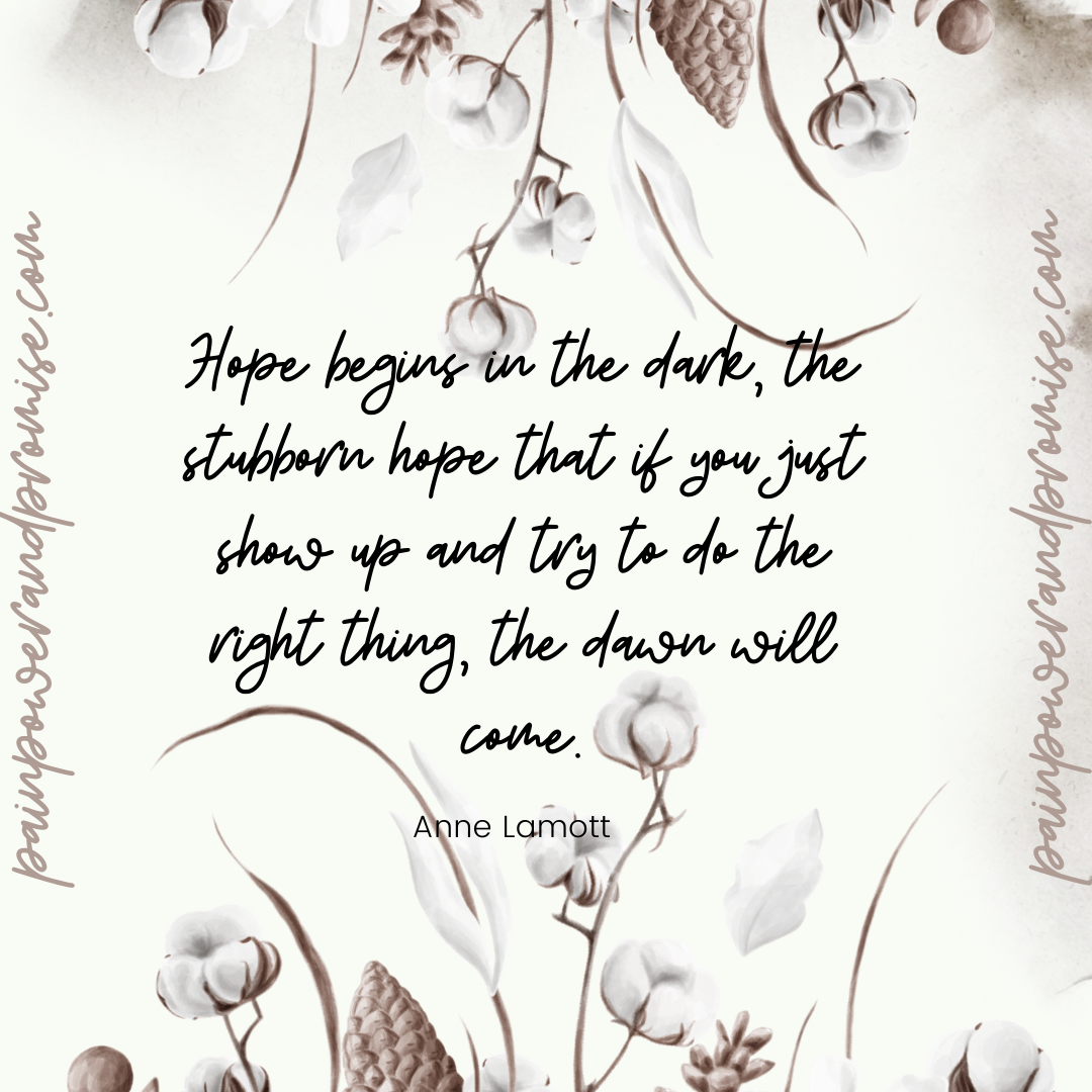 Inspirational Quote: Hope begins in the dark, the stubborn hope that if you just show up and try to do the right thing, the dawn will come.
