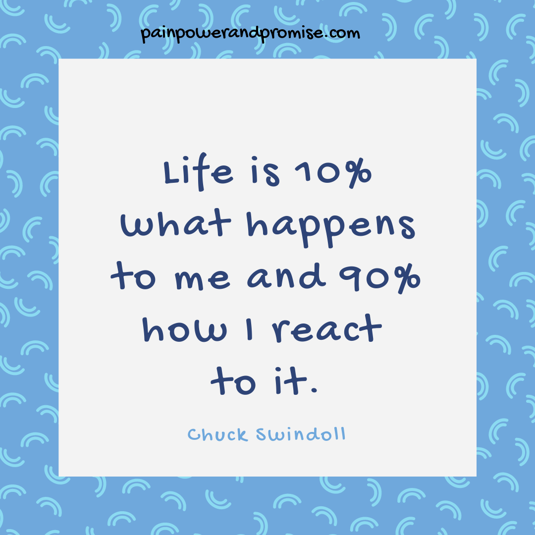 Inspirational Quote: Life is 10% what happens to me and 90% how I react to it.