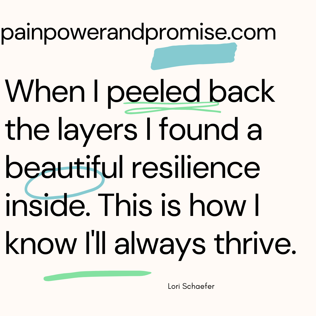Inspirational Quote: When I peeled back the layers I found beautiful resilience inside. This is how I know I'll always thrive.