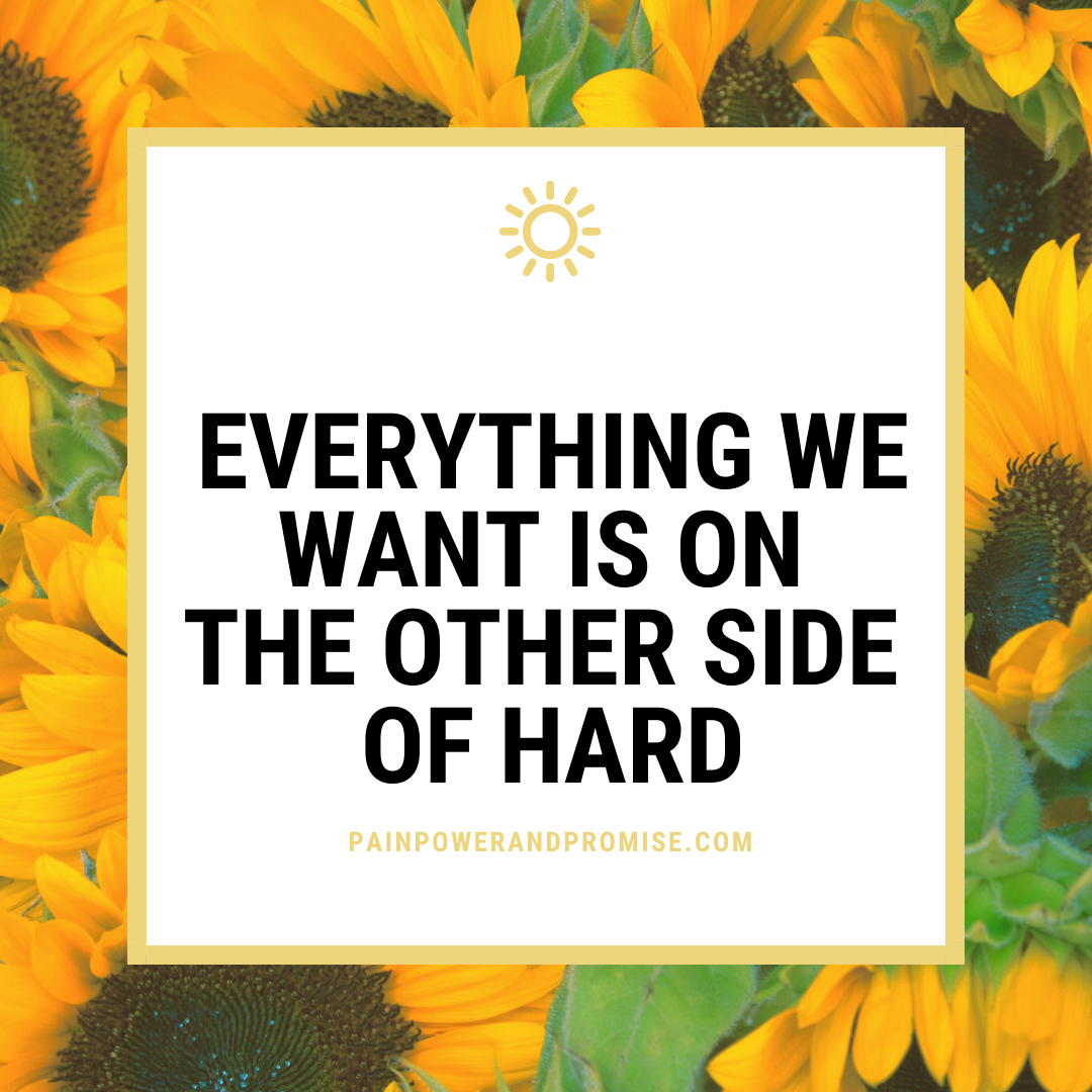 Inspirational Quote: Everything we want is on the other side of hard.
