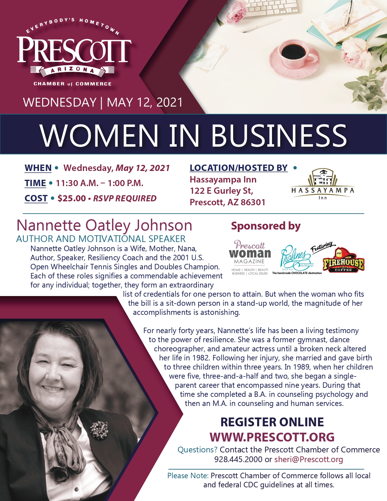 See you Tommorrow! Prescott Chamber's Women in Business Luncheon
